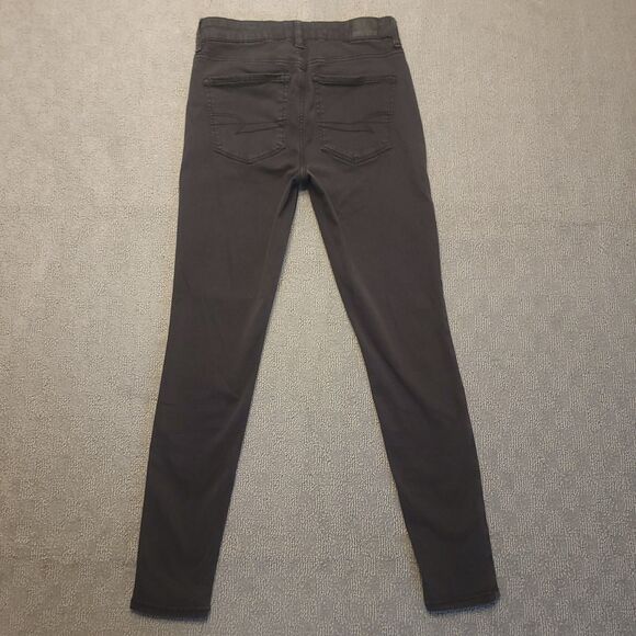 American Eagle Womens 4 (Fits 29x28.5) Hi Rise Jegging Stretch Black Jean Skinny - Picture 2 of 11